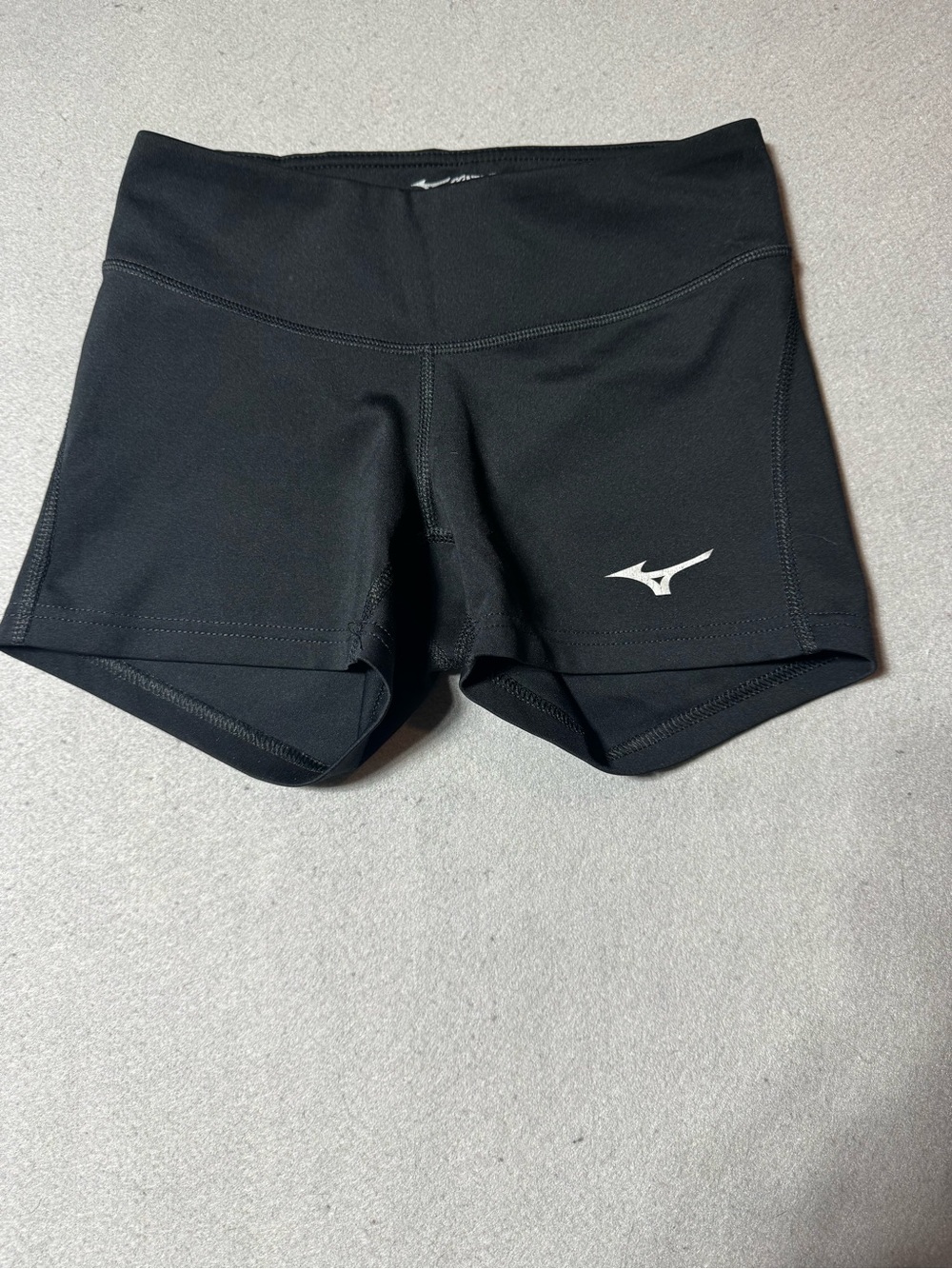 Mizuno Women's Black Athletic Bike Shorts with White Logo